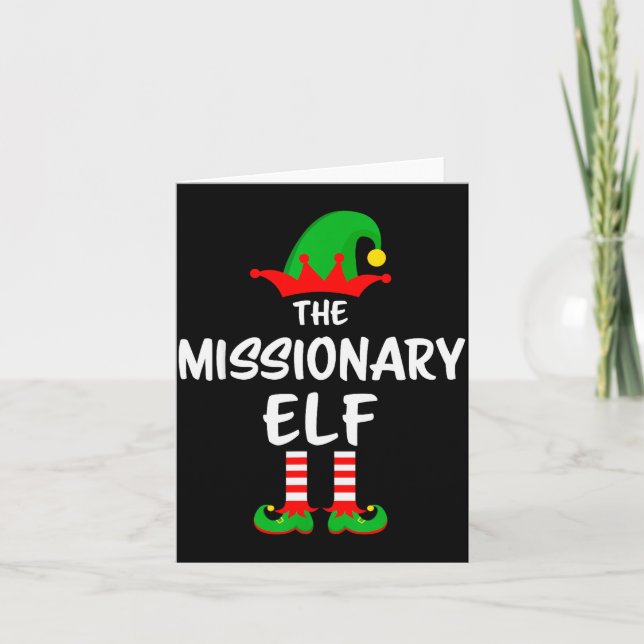The Missionary Elf Matching Family Christmas  Card (Front)