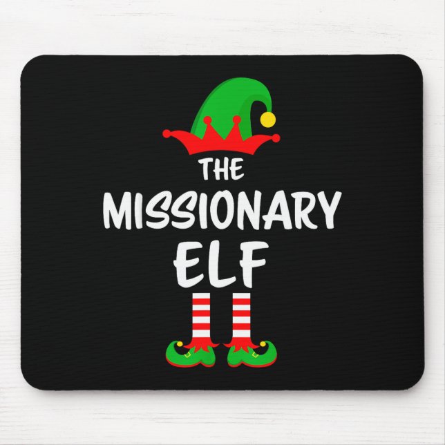 The Missionary Elf Matching Family Christmas  Mouse Pad (Front)