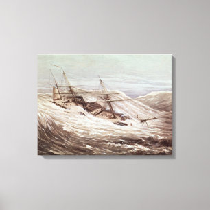 The Mississippi Steam Frigate in a Typhoon Canvas Print