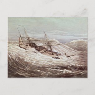 The Mississippi Steam Frigate in a Typhoon Postcard