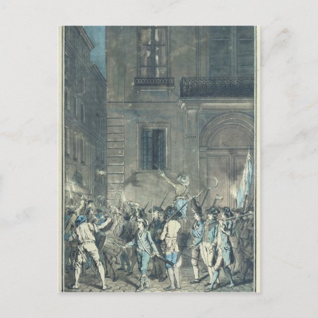 The mob roaming the streets of Paris Postcard (Front)