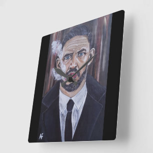 The Mobster Painting by Alfred Fox Square Wall Clock