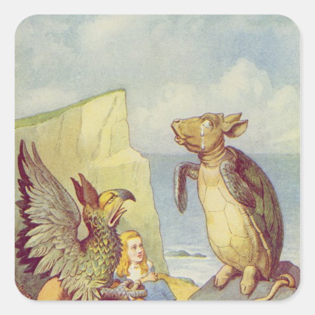The Mock Turtle and the Gryphon Square Sticker (Front)
