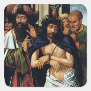 The Mocking of Christ (oil on panel) (see 165461 f Square Sticker