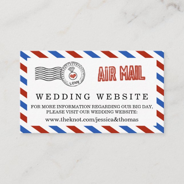 The Modern Airmail Wedding Collection Enclosure Card (Front)