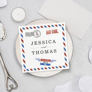 The Modern Airmail Wedding Collection Napkin