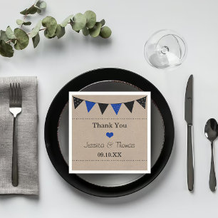 The Modern Blue Bunting Wedding Collection Napkin