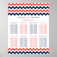 The Modern Chevron Wedding Collection Navy & Coral