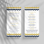 The Modern Chevron Wedding Collection- Navy & Gold Programme<br><div class="desc">Simple yet elegant, the modern chevron wedding collection is a stunning design featuring a lovely zig-zag print in a navy blue, gold and white colour, which is perfect for any modern wedding celebration. These programs can be personalised for your special occasion and would make the perfect order of service for...</div>
