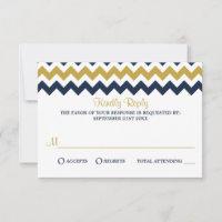 The Modern Chevron Wedding Collection- Navy & Gold