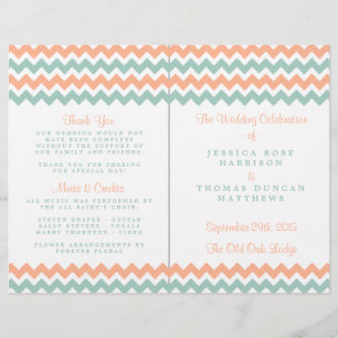The Modern Chevron Wedding Collection Peach & Mint