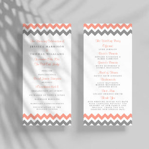 The Modern Chevron Wedding Collection- Pink & Grey Programme