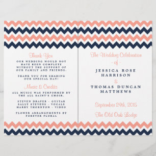 The Modern Chevron Wedding Collection- Pink & Navy