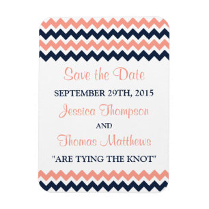 The Modern Chevron Wedding Collection- Pink & Navy Magnet
