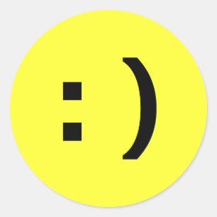 The Modern Day Happy Face Classic Round Sticker