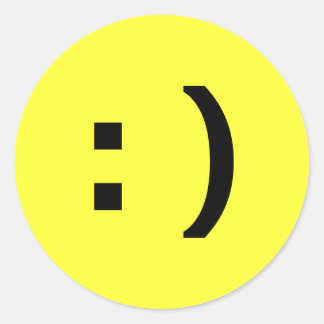The Modern Day Happy Face Classic Round Sticker