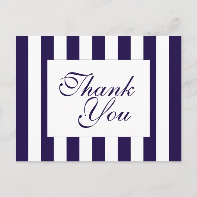 The Modern Navy Stripe Wedding Collection Postcard (Front)