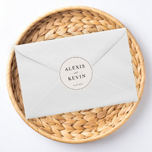The Modern Neutral Wedding  Classic Round Sticker
