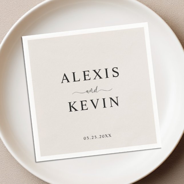 The Modern Neutral Wedding Cocktail Napkin (Creator Uploaded)