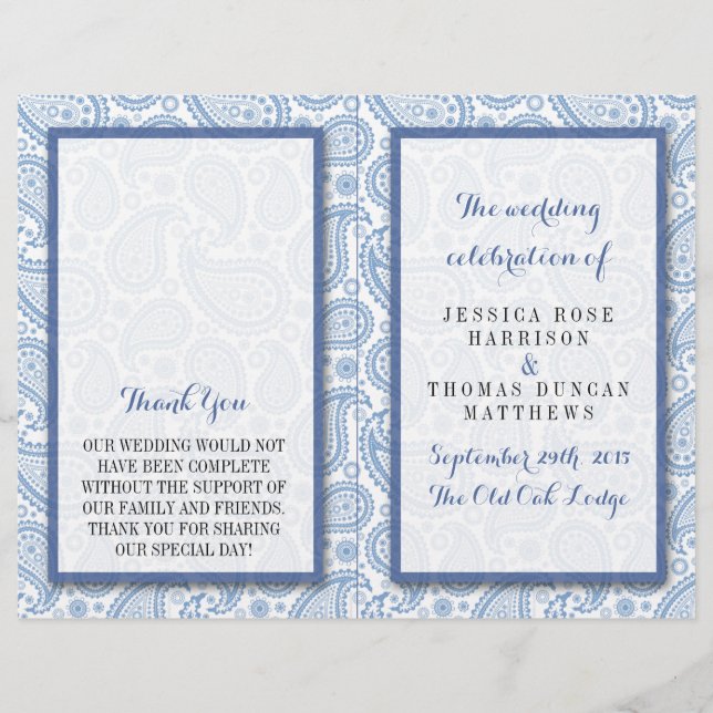 The Modern Paisley Wedding Collection - Blue (Front)