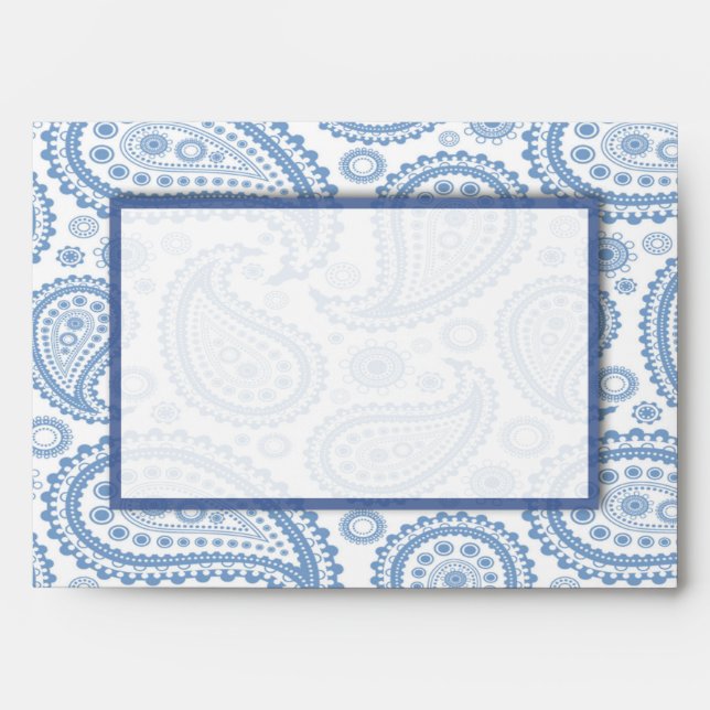 The Modern Paisley Wedding Collection - Blue Envelopes (Front)