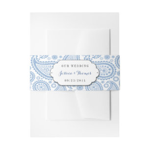 The Modern Paisley Wedding Collection - Blue Invitation Belly Band