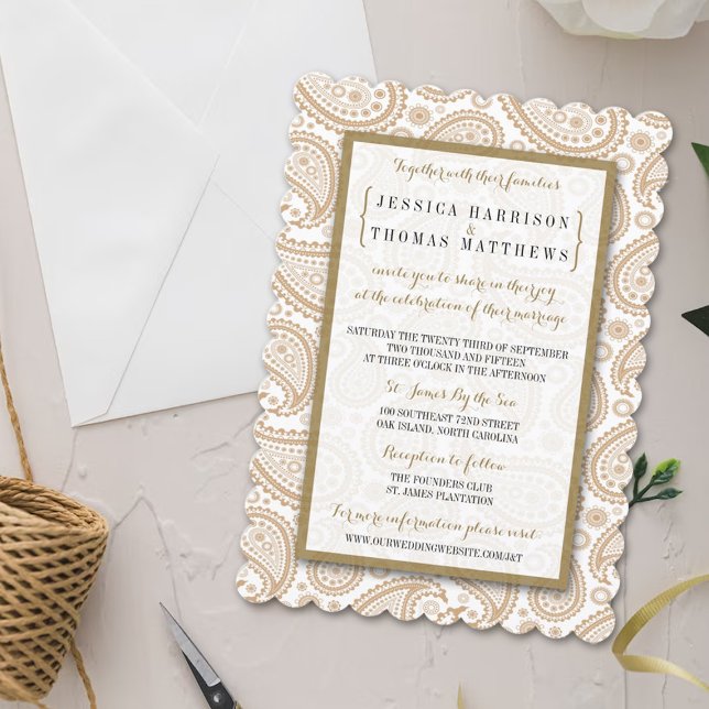The Modern Paisley Wedding Collection - Brown Invitation (Creator Uploaded)