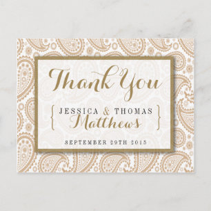 The Modern Paisley Wedding Collection - Brown Postcard