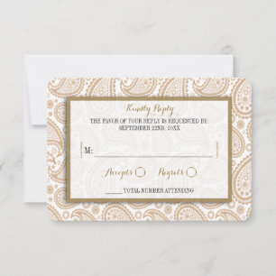 The Modern Paisley Wedding Collection - Brown RSVP Card