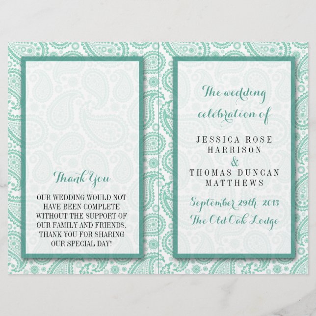 The Modern Paisley Wedding Collection - Green (Front)