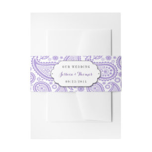 The Modern Paisley Wedding Collection - Purple Invitation Belly Band