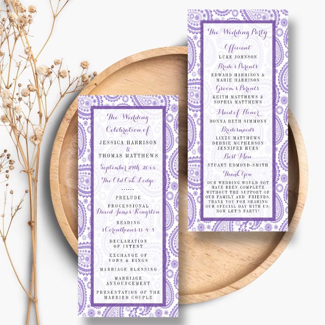 The Modern Paisley Wedding Collection - Purple Programme (Creator Uploaded)