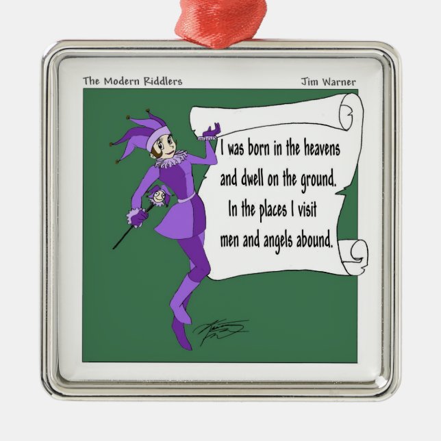 The Modern Riddlers Snow Riddle Ornament (Front)