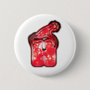 The Modern Santa Hat Collection. 6 Cm Round Badge