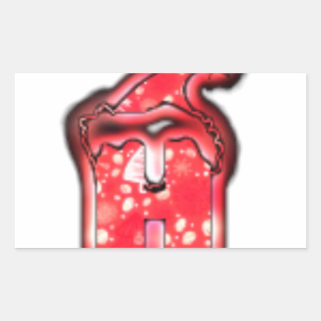 The Modern Santa Hat Collection. Rectangular Sticker (Front)