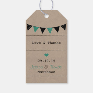 The Modern Turquoise Bunting Wedding Collection Gift Tags