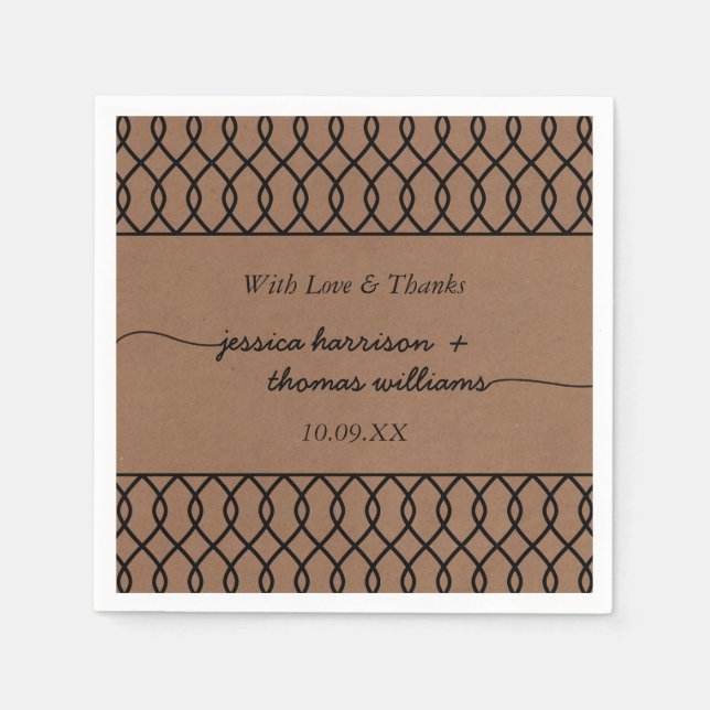 The Modern Whimsical Kraft Wedding Collection Napkin (Front)