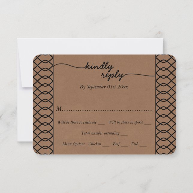 The Modern Whimsical Kraft Wedding RSVP Invitation (Front)