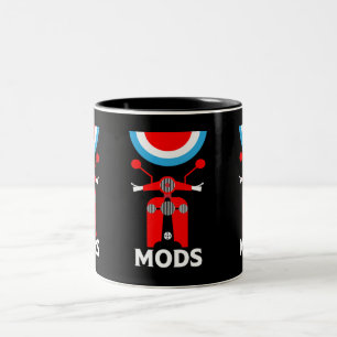 The Mods - Mods And Rockers - British Music Two-Tone Coffee Mug