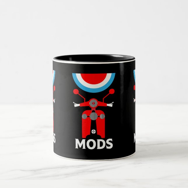 The Mods - Mods And Rockers - British Music   Two-Tone Coffee Mug (Center)