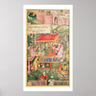 The Mogul Emperor Babur receives the envoys Uzbeg Poster