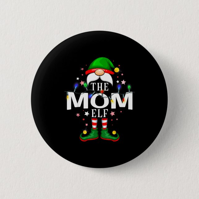 The Mom Elf Christmas Family Pajama Party  6 Cm Round Badge (Front)