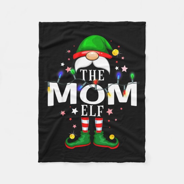 The Mom Elf Christmas Family Pajama Party  Fleece Blanket (Front)