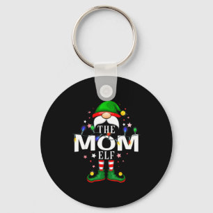 The Mom Elf Christmas Family Pajama Party Key Ring