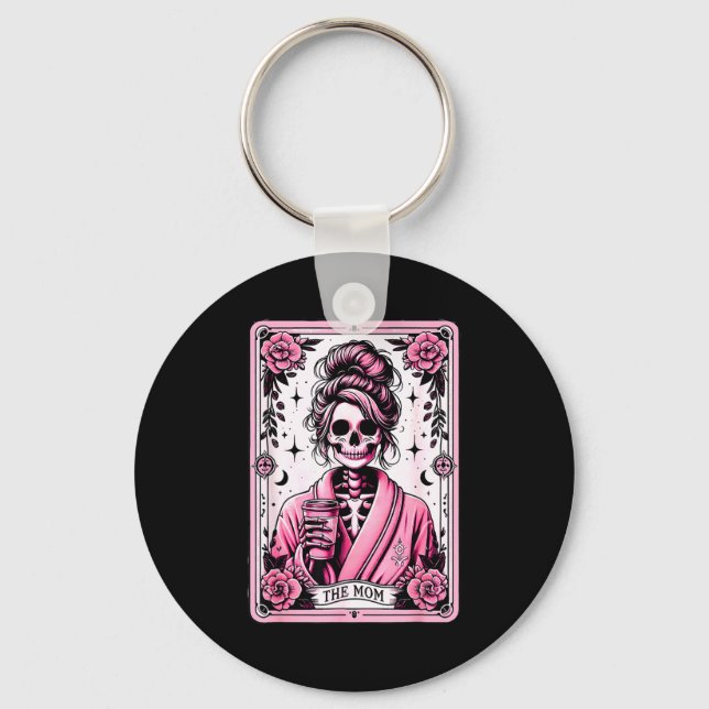 The Mom Funny Tarot Card Woman Skeleton Mother Sku Key Ring (Front)