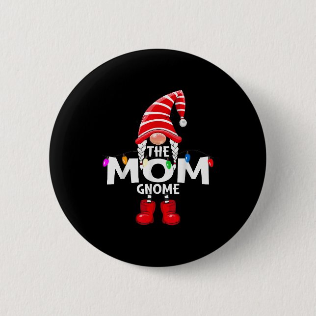 The Mom Gnome Christmas Matching Pajama  6 Cm Round Badge (Front)