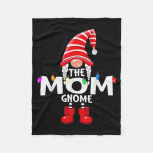 The Mom Gnome Christmas Matching Pajama Fleece Blanket