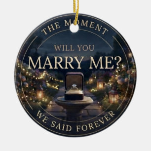 The Moment We Said Forever Romantic Proposal Ceramic Tree Decoration