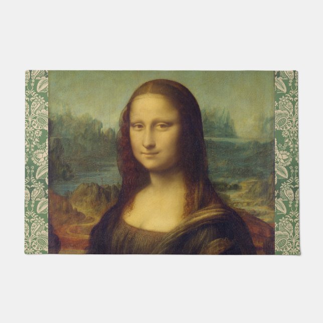 The Mona Lisa By Leonardo Da Vinci Doormat (Front)