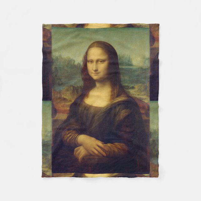 The Mona Lisa By Leonardo Da Vinci Fleece Blanket (Front)